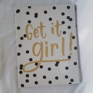 Canvas white, Black and God 12 x 9" Wallart